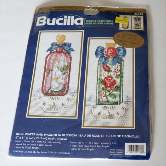Bucilla Sampler Rose Water and Magnolia Blossom  Counted Cross Stitch Kit - Picture 1 of 2